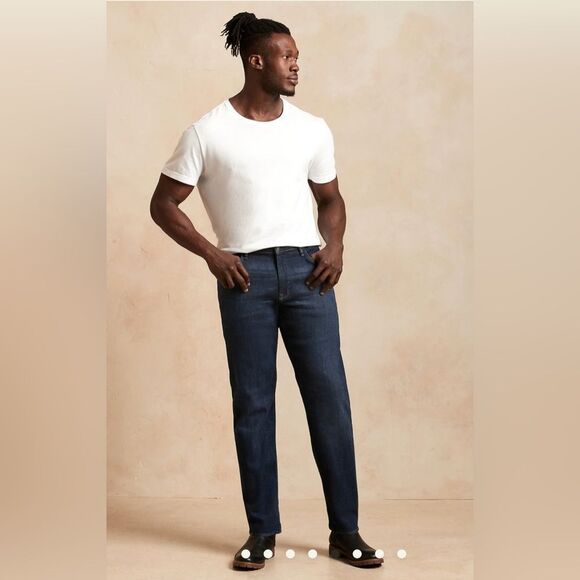 NWT Banana Republic Men’s Dark Wash Straight Jeans size 32 x 32. - Picture 4 of 11